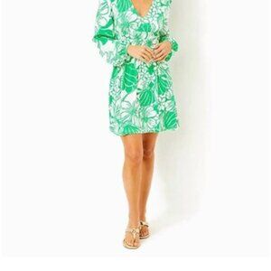 Lilly Pulitzer Green and White Floral Mini Dress